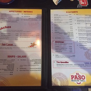 El Paso Mexican Grill - menu - Mexican Near Me - Chalmette, Louisiana