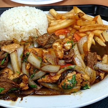 La Granja - Lomo Saltado & Chicken Saltado Mix (I believe the menu calls it "Mixed Sautee"). - Peruvian Near Me - North Miami Beach, Florida La Granja - Lomo Saltado & Chicken Saltado Mix (I believe the menu calls it "Mixed Sautee"). - Peruvian Near Me - North Miami Beach, Florida