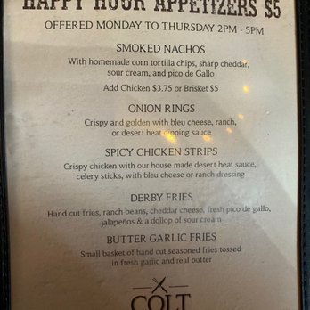 Colt Grill - Happy hour menu - Barbeque Near Me - Sedona, Arizona Colt Grill - Happy hour menu - Barbeque Near Me - Sedona, Arizona
