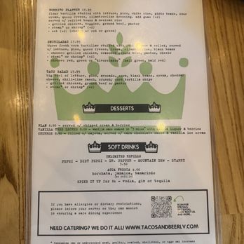 Tacos & Beer - Menu - Bars Near Me - Las Vegas, Nevada Tacos & Beer - Menu - Bars Near Me - Las Vegas, Nevada