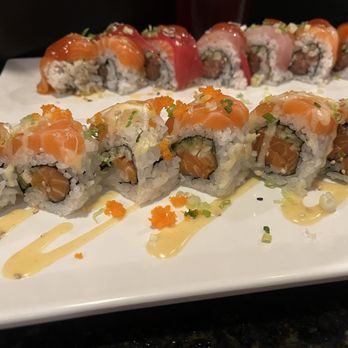 Wicked Sushi & Grill - Salmon Killer Roll and Mall of Georgia Roll - Sushi Bars Near Me - Buford, Georgia Wicked Sushi & Grill - Salmon Killer Roll and Mall of Georgia Roll - Sushi Bars Near Me - Buford, Georgia