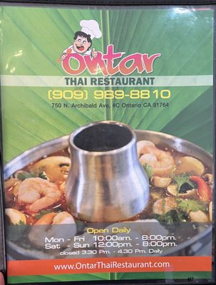 Menu photo 2 Ontar Thai Restaurant Ontario, CA Menu photo 2 Ontar Thai Restaurant Ontario, CA