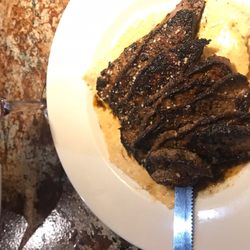 AngeNetta's - This is the daily special cajun sirloin steak over cheese ravioli it was delicious