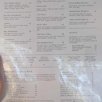 Bone Kettle - Menu 6/27/2022 - Breakfast & Brunch Near Me - Pasadena, California
