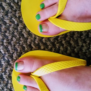 Glamour Nails - My pedicure (hard to get a good shot, my feet were a bit swollen) - Nail Salons Near Me - Seattle, Washington Glamour Nails - My pedicure (hard to get a good shot, my feet were a bit swollen) - Nail Salons Near Me - Seattle, Washington