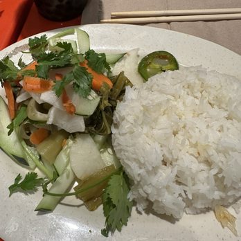 Nho Kitchen - Rice and vegetables served with lemongrass chicken and chicken soup. - Coffee & Tea Near Me - Fresno, California Nho Kitchen - Rice and vegetables served with lemongrass chicken and chicken soup. - Coffee & Tea Near Me - Fresno, California