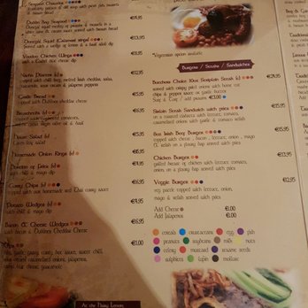 The Hairy Lemon - Menu - Irish Pub Near Me - Dublin, D