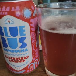 Blue Bus Cultured Foods - The Blue Bus Kombucha Elderberry Rosehip flavor! Very unique and refreshing!