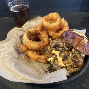 Sunrise Cafe - Swiss mushroom burger with onions - Breakfast & Brunch Near Me - Battle Creek, Michigan Sunrise Cafe - Swiss mushroom burger with onions - Breakfast & Brunch Near Me - Battle Creek, Michigan
