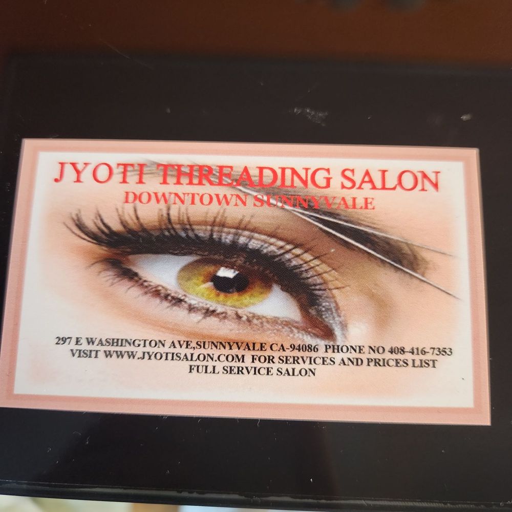 Jyoti Threading salon - Business Card - Threading Services Near Me - Sunnyvale, California