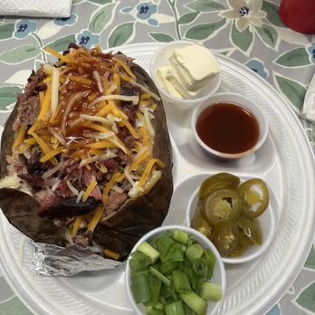 Country P's BBQ & Catering - brisket was ok, too chopped up to really enjoy it. potato itself was creamy. - Barbeque Near Me - Palestine, Texas Country P's BBQ & Catering - brisket was ok, too chopped up to really enjoy it. potato itself was creamy. - Barbeque Near Me - Palestine, Texas