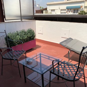 Hotel Catalonia 505 - "Partial mountain/ocean view" on our "private" terrace + dirty ashtray - Hotels Near Me - Barcelona, B
