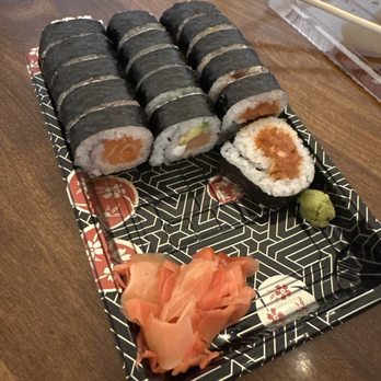 Tamashi - 3 roll combo. Left to right: salmon, Philadelphia, spicy tuna. - Ramen Near Me - Houston, Texas