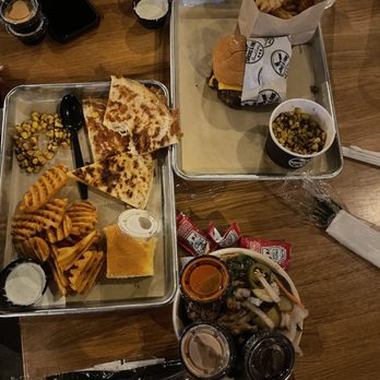 Smoke & Fire Social Eatery - Kids quesadilla, smash burger, roasted corn, and a king oyster bowl - Barbeque Near Me - Riverside, California Smoke & Fire Social Eatery - Kids quesadilla, smash burger, roasted corn, and a king oyster bowl - Barbeque Near Me - Riverside, California