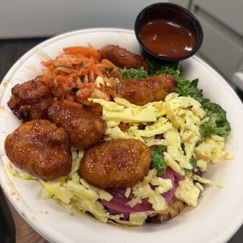 BIBIBOP Asian Grill - Spicy Fried Chicken Bowl - Gluten-Free Near Me - Des Plaines, Illinois