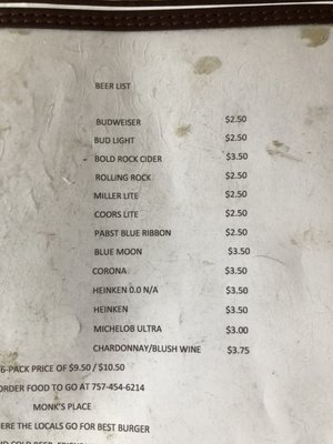 Menu photo 5 Monks Place Virginia Beach, VA