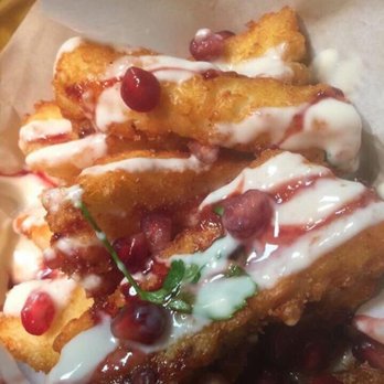 Square Bar and Grill - Halloumi fries with yoghurt and pomegranate seeds - Steakhouses Near Me - Liverpool, XMS