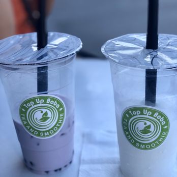 Top Up - Tapioca milk tea with boba and lychee slushee - Bubble Tea Near Me - Alameda, California
