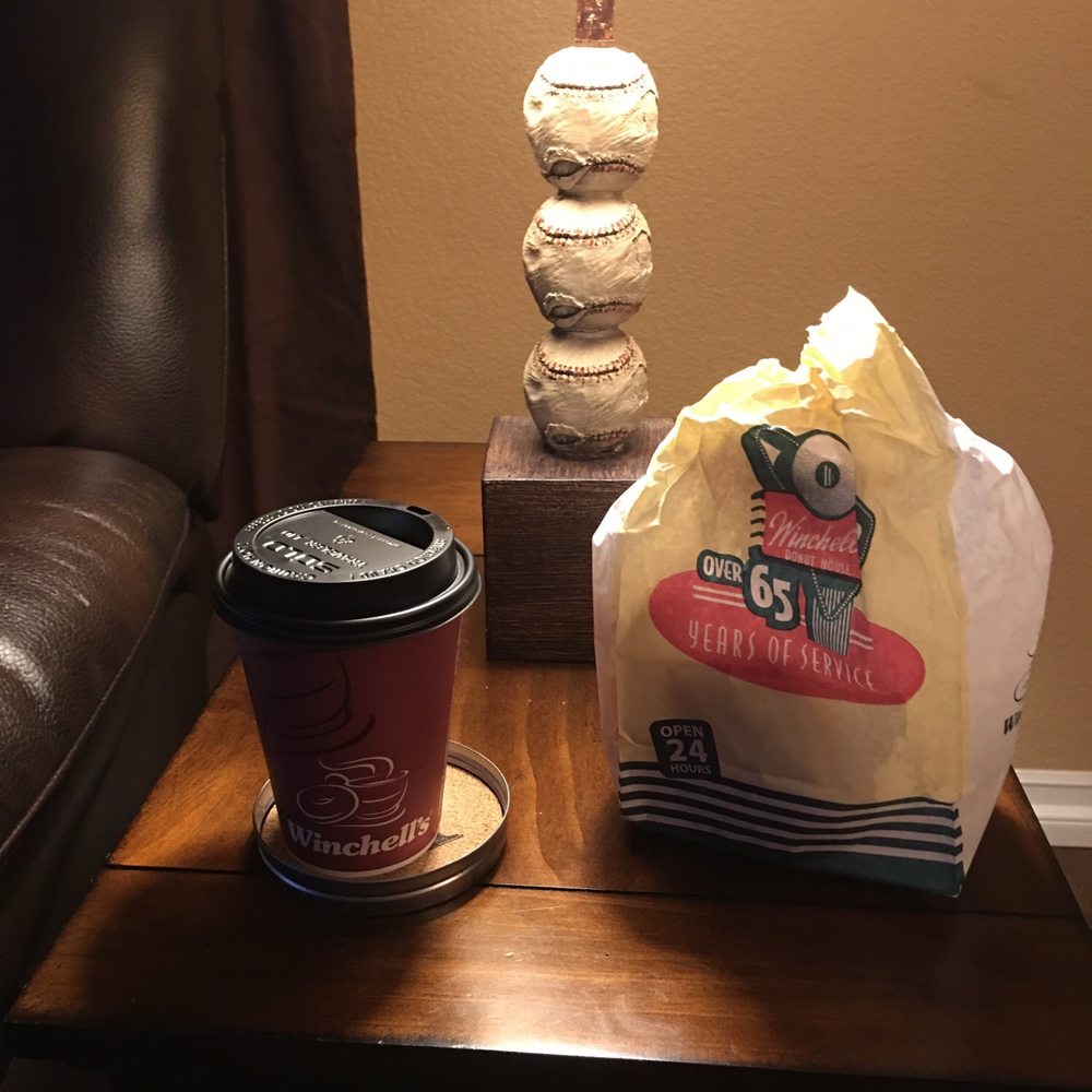 Winchell's Donut House - Enjoying my coffee and donut. - Donuts Near Me - Lancaster, California Winchell's Donut House - Enjoying my coffee and donut. - Donuts Near Me - Lancaster, California
