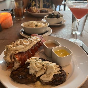Salt on Mass - Surf and turf Oscared with a strawberry lemon drop martini!!! Birthday request. - Seafood Near Me - Indianapolis, Indiana Salt on Mass - Surf and turf Oscared with a strawberry lemon drop martini!!! Birthday request. - Seafood Near Me - Indianapolis, Indiana