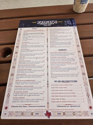 Menu photo 1 Freds Texas Cafe Crowley, TX