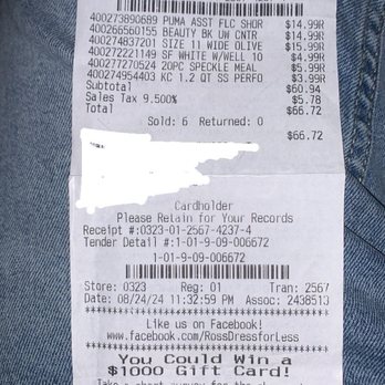 Ross Dress for Less - Proof of time of incident - Department Stores Near Me - Los Angeles, California