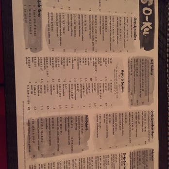 O-Ku - Menu 7/13/16 - Japanese Near Me - Atlanta, Georgia