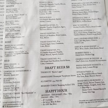 Trust - MENU - New American Near Me - San Diego, California Trust - MENU - New American Near Me - San Diego, California