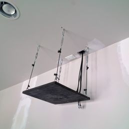 A M Green Construction - The DIY projector mount that they mounted to the ceiling. An additional support beam was added in the ceiling for further security. - General Contractors Near Me - Berkeley, California