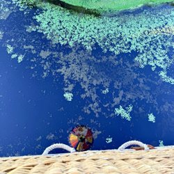 Reflection of the hot air balloon