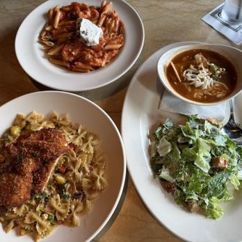 The Cheesecake Factory - Lunch Soup and Salad, Four Cheese Pasta** Louisiana Chicken Pasta - Desserts Near Me - Brea, California The Cheesecake Factory - Lunch Soup and Salad, Four Cheese Pasta** Louisiana Chicken Pasta - Desserts Near Me - Brea, California