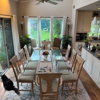 Abercorn Upholstery - 8 dining room seats with new foam. - Furniture Reupholstery Near Me - Savannah, Georgia Abercorn Upholstery - 8 dining room seats with new foam. - Furniture Reupholstery Near Me - Savannah, Georgia