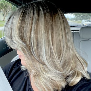 Lenka Hair Salon - This was after my first treatment... all over blond highlights with dark lowlights to help blend with my gray - Hair Salons Near Me - Venice, Florida Lenka Hair Salon - This was after my first treatment... all over blond highlights with dark lowlights to help blend with my gray - Hair Salons Near Me - Venice, Florida