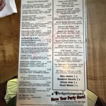 Bridge City Taproom - Menu - Sports Bars Near Me - Portland, Oregon