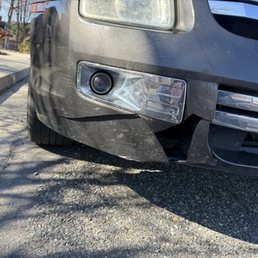 The hole in my car they refused to fix after cracking the bumper The hole in my car they refused to fix after cracking the bumper