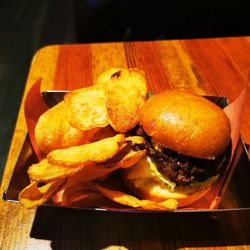 Match Eatery & Public House - Slider Hamburger with chips off happy hour $6