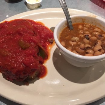 Norma's Cafe - Norma's Meatloaf with one of my side's pictured, black eyed peas (yummy) - American Near Me - Dallas, Texas