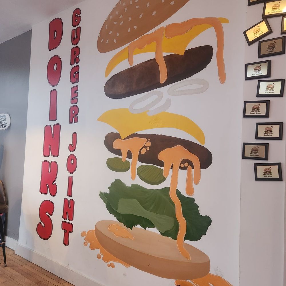 Doinks Burger Joint - Indoor decor burger mural - Burgers Near Me - Cleveland, Ohio