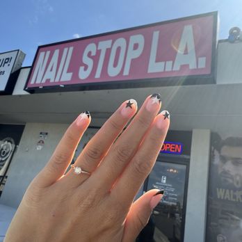Nail Stop L.A. - Gel manicure with star design! - Nail Salons Near Me - Huntington Beach, California Nail Stop L.A. - Gel manicure with star design! - Nail Salons Near Me - Huntington Beach, California