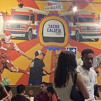 Tacos Calafia - Downtown - The painting on the wall . Which reminds me of being in Tijuana, Mexico - Tacos Near Me - Phoenix, Arizona
