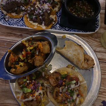 13 Tacos & Taps - Shrimp and Grits Dinner and birria tacos - Mexican Near Me - Raleigh, North Carolina