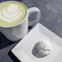 Matcha Latte and Tea Cake