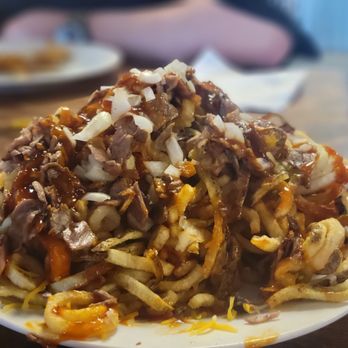 Adams Ribs - Huge plate of Brisket Fries! Had leftovers for dinner! It might be my new favorite! - Barbeque Near Me - Pueblo West, Colorado