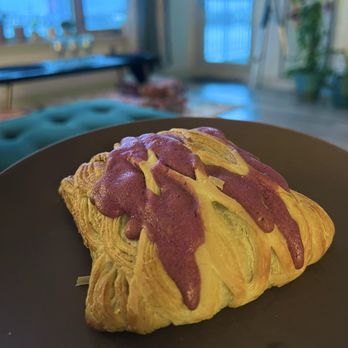 ICI Macarons & Cafe - Ube Mochi Croissant - Desserts Near Me - Philadelphia, Pennsylvania