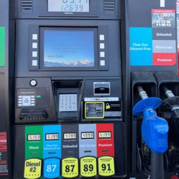 a gas pump at a gas station