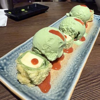 Fish On Fire - Fried cheesecake with matcha icecream - Sushi Bars Near Me - Suisun City, California Fish On Fire - Fried cheesecake with matcha icecream - Sushi Bars Near Me - Suisun City, California