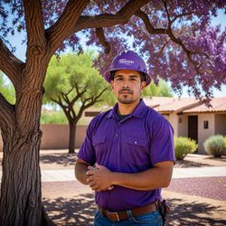 Purple Sky Landscapes - Landscaper team member modeling for the camera.