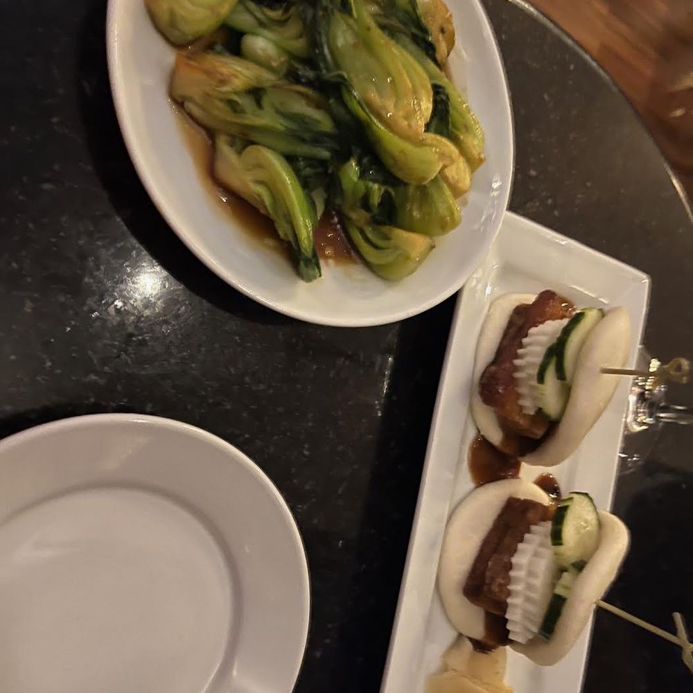 Mia BBQ Pork buns & Sauteed Asian Greens