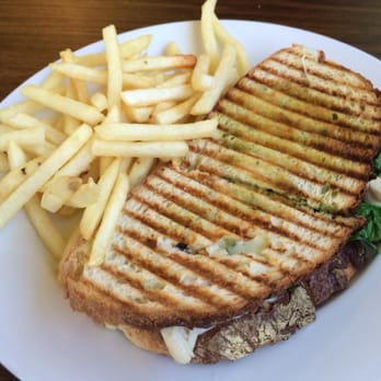Avocado Express - Chicken Pesto Panini: $5.49 with choice of fruit or fries. - Breakfast & Brunch Near Me - Waukegan, Illinois