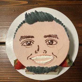 Malu - Face cake of my husband! Only comes in strawberry shortcake. Delicious! - Desserts Near Me - Honolulu, Hawaii